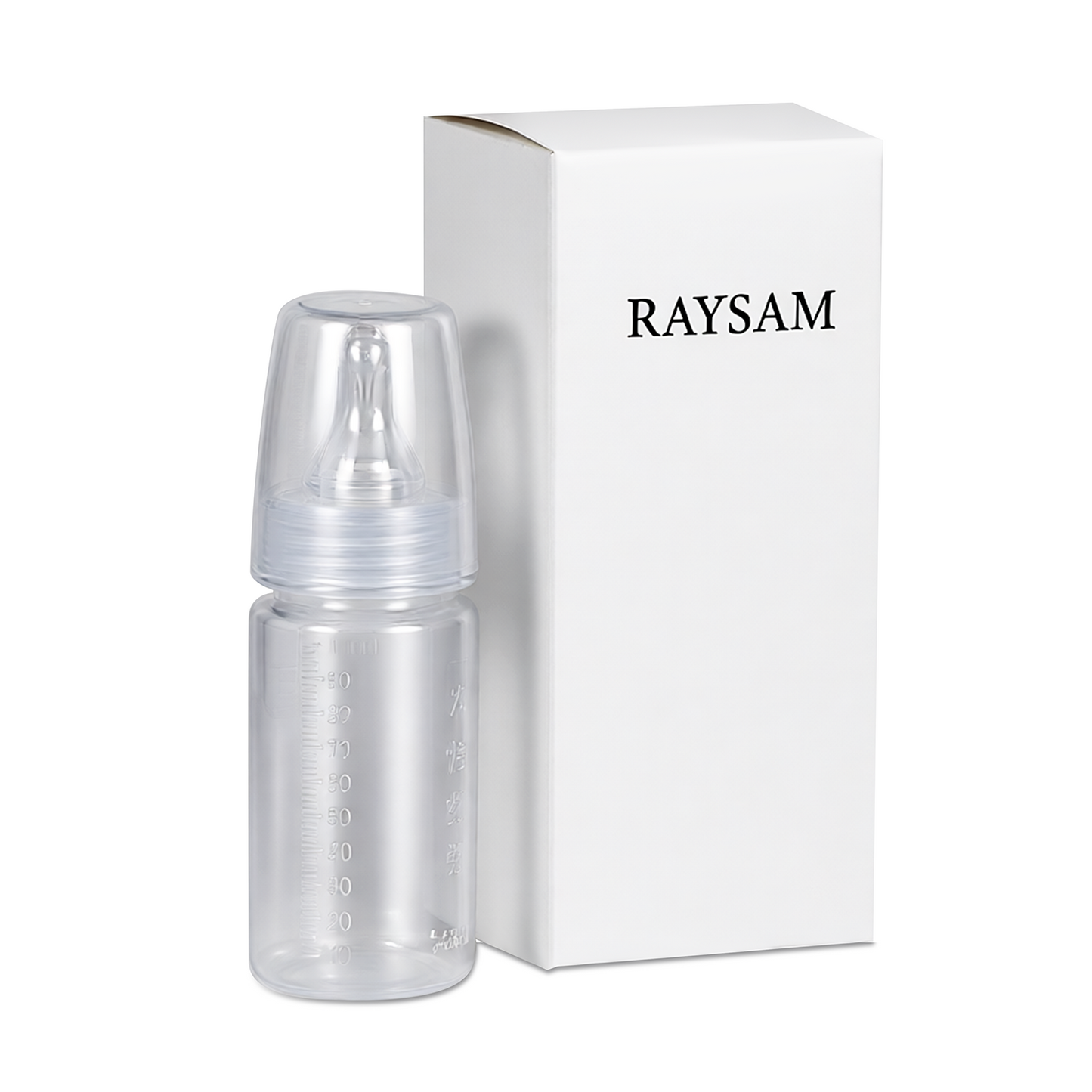 RAYSA Baby Bottle 100ml with Anti-Colic System - Natural Response Nipple, Flow 3, BPA-Free