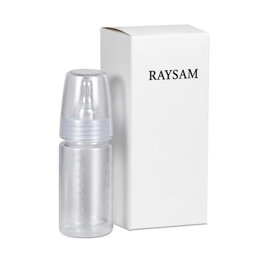RAYSA Baby Bottle 100ml with Anti-Colic System - Natural Response Nipple, Flow 3, BPA-Free